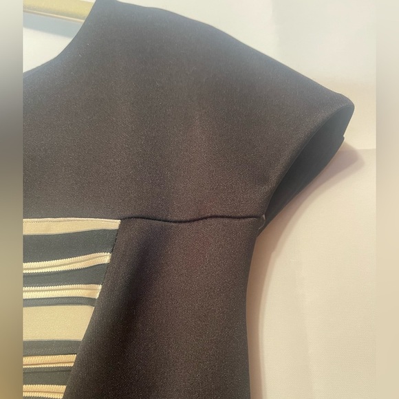 Connected Apparel ,Elegant Black and Cream Dress - Picture 4 of 5